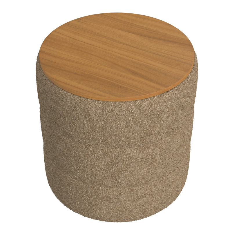 Repose-pieds avec rangement Homepop, Bouclette brune