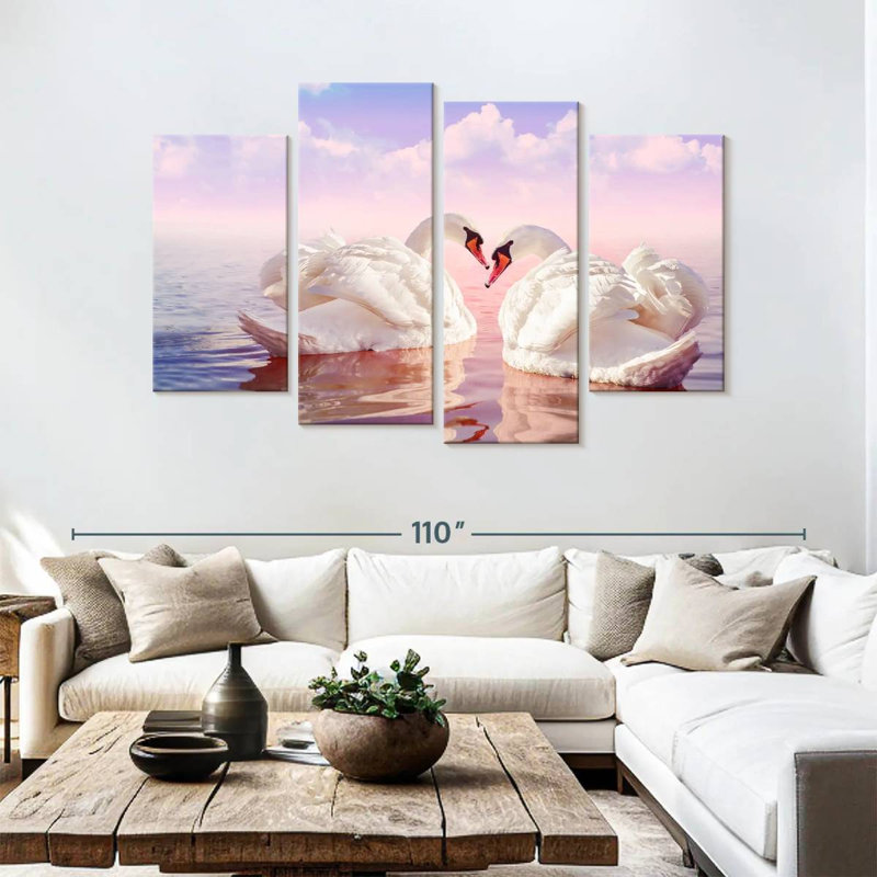 Brampt Two Swans, 54" H x 84" W