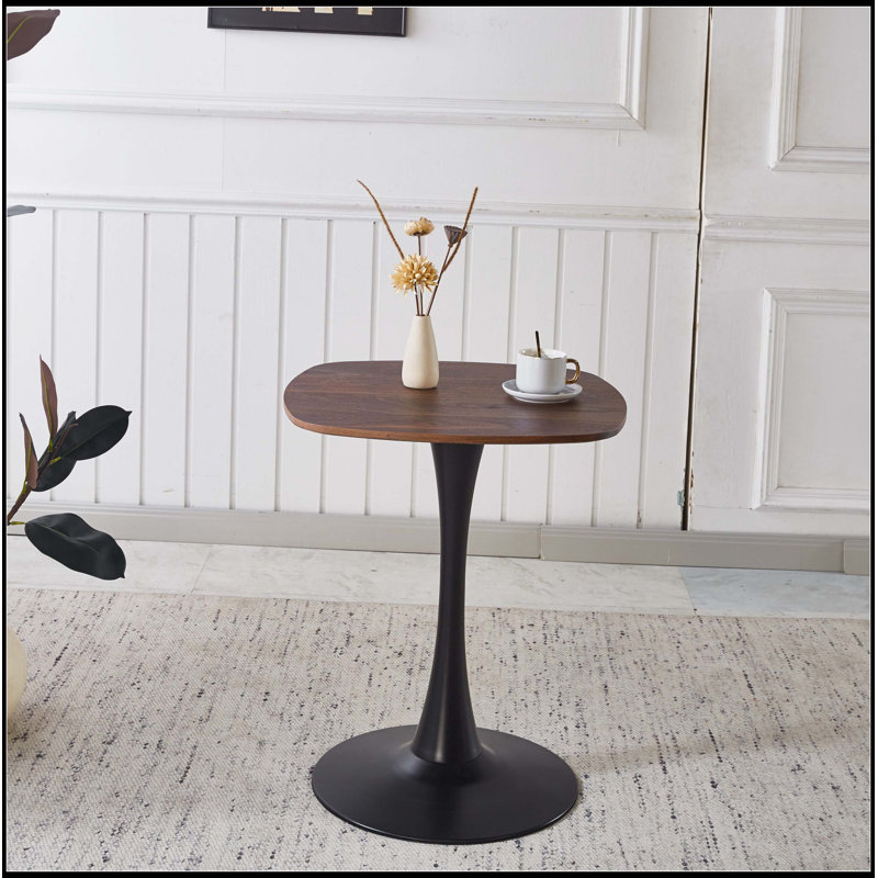 Table à manger 23,62 pouces noyer, H 28,93 po x L 23,62 po x l 23,62 po, Noyer foncé, Noir