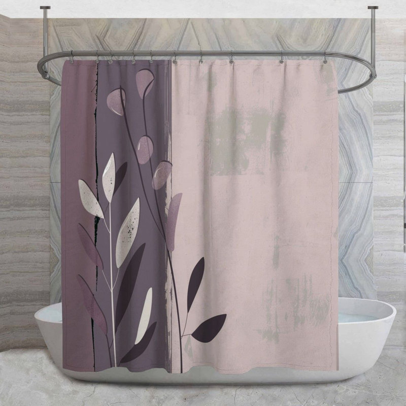 Rideau de douche Poppies - Décoration florale de salle de bain, H 83 po x l 70 po