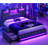 Queen Bed Frames With Storage Headboard And 2 Large Drawers, Gaming Bed With Rgb Lights And Charging Station, Leather Upholstered Platform Bed, Esports-Style Bed, No Box Spring Needed, Black-1570319888