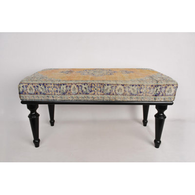 Orange Bench, Ottoman Bench, Handmade Bench,  Upholstered Bench, Turkish Rug Bench, Kilim Bench, Home Decor Bench, Handmade Bench