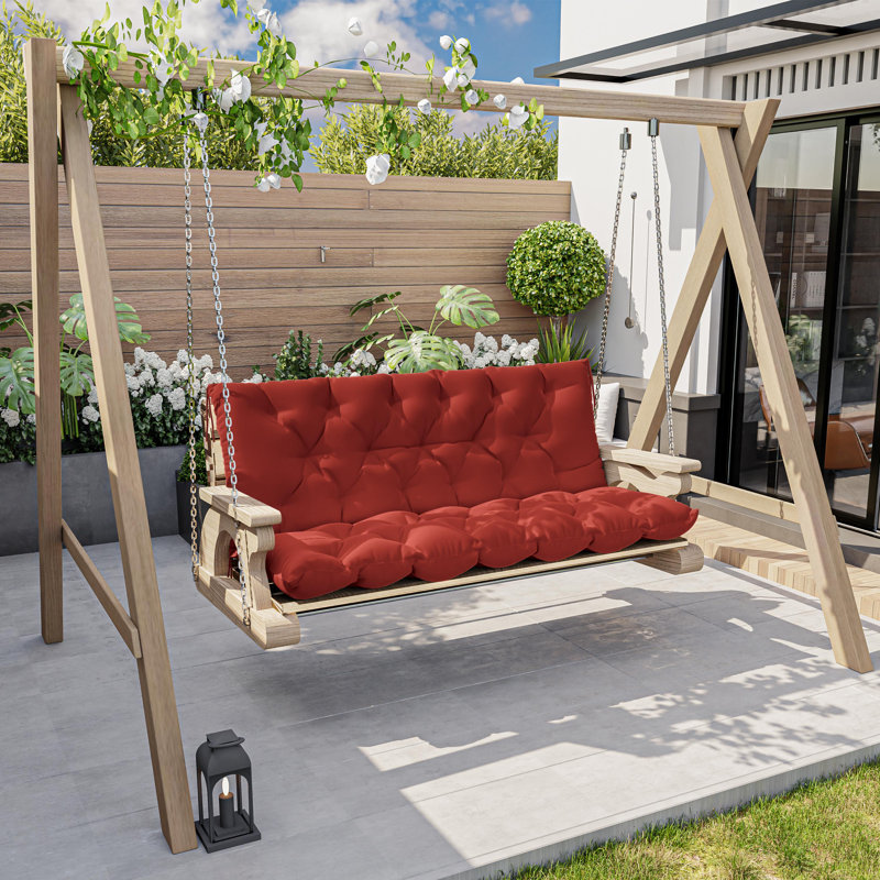 Coussin d'extérieur imperméable pour banc de jardin, Rouge Terra, L 60 po x P 40 po