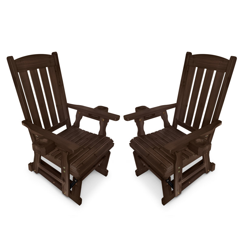 Fauteuil oscillant en bois pour une personne, avec dossier haut et siège profilé profond