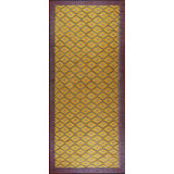 Yellow Gold Color Antique Tribal Geometric Cotton Dhurrie Wide Gallery Rug