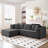 Ebern Designs Upholstered Sectional Sofa, Oversized L-shaped Modular Sofa Couch With Chaise, Free Combination Deep Seat Corner Couch, Left Side-1801620739