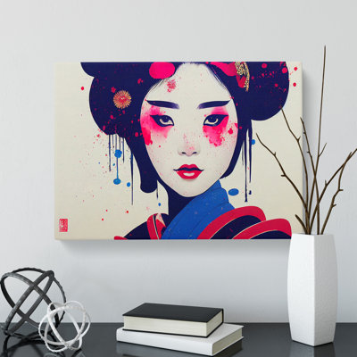 A Splashed Geisha Vol.6 Abstract - Wrapped Canvas