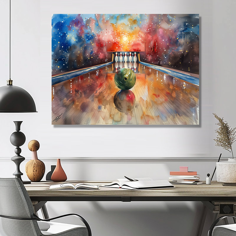 Selph - Bowling, salon d'art mural, Métal métal, 12" H x 20" W