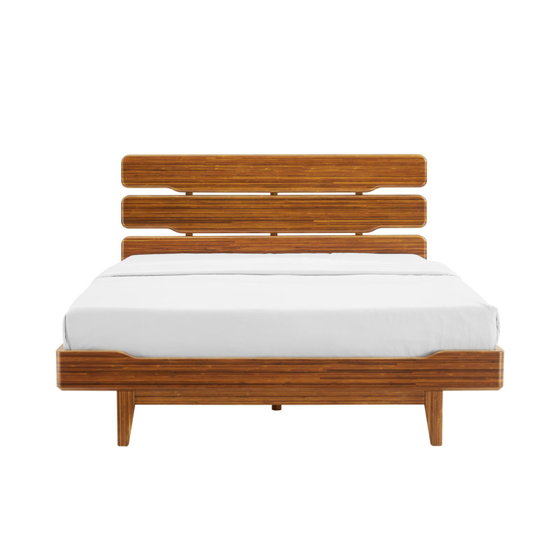 Lacey Solid Wood Slat Bed, Queen, Brown