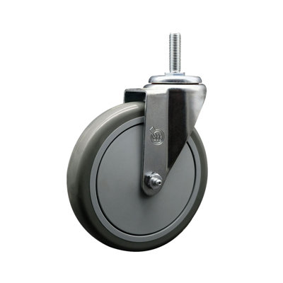 Polyurethane Wheel Swivel 3/8 Inch Threaded Stem Caster Set SCC