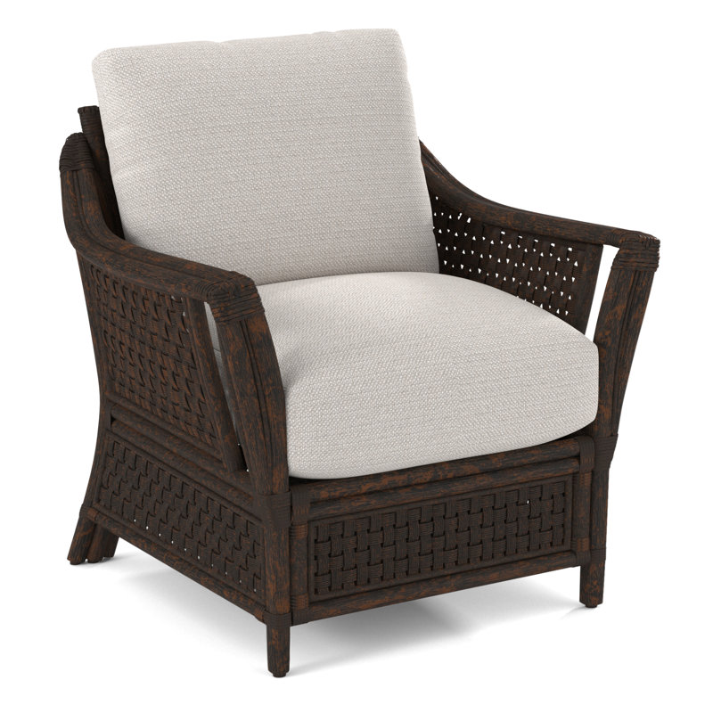 Boca Upholstered Armchair, White Textured Performance; 0865-91, Pumice
