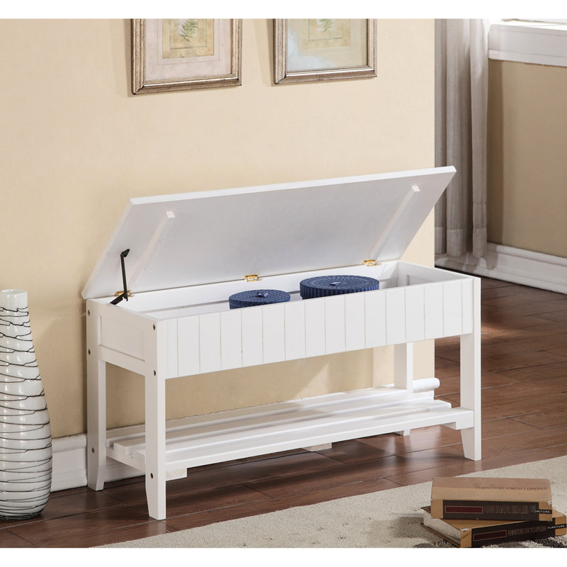 Solid Wood Shoe Bench In White - Modern And Practical Storage Piece With Efficient, White
