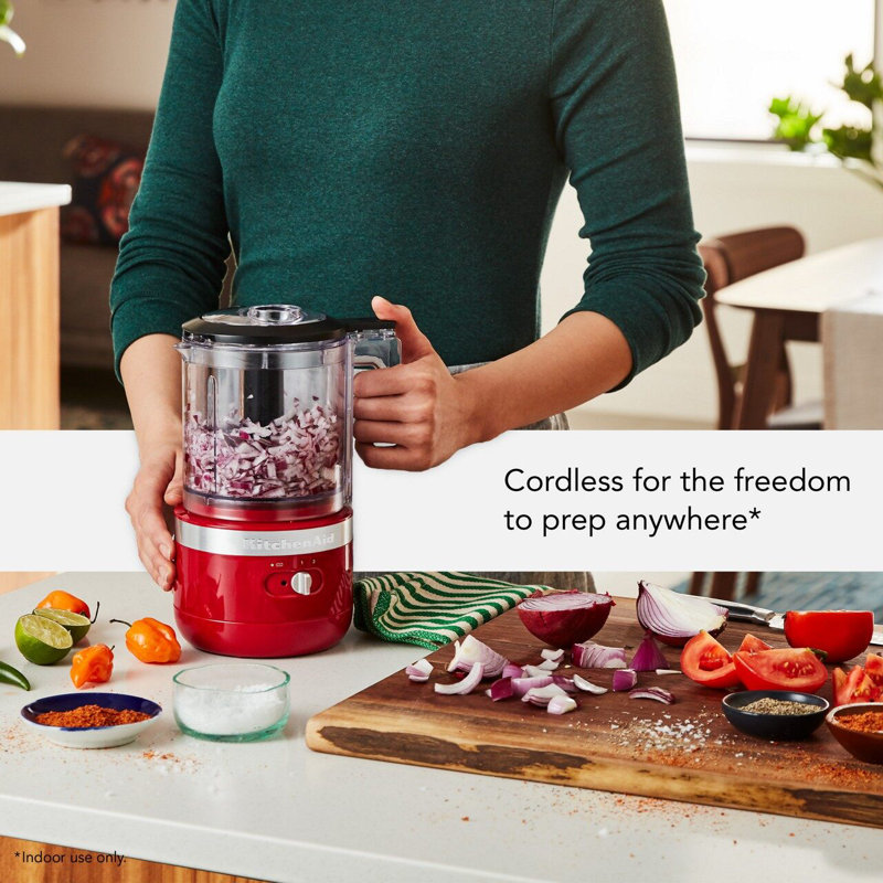 Empire Red Cordless 5-Cup Food Chopper with Stainless Steel Blade