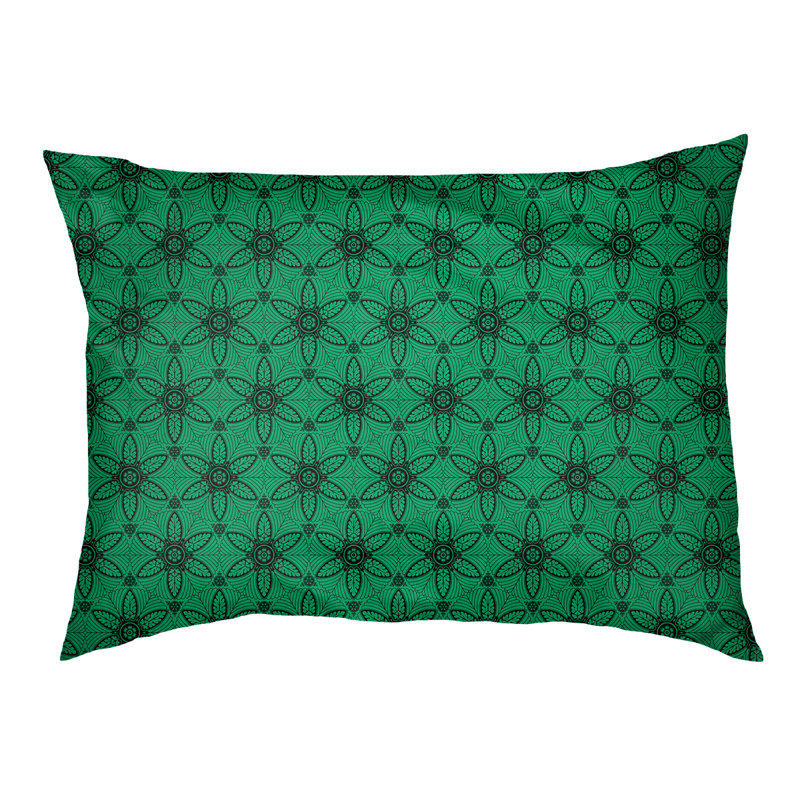 Oreiller Byrge, Petit (l 29,5 po x P 19,5 po x H 9,5 po), Vert / Noir