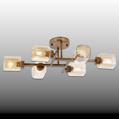 Plafonnier semi-encastré 6 lumières