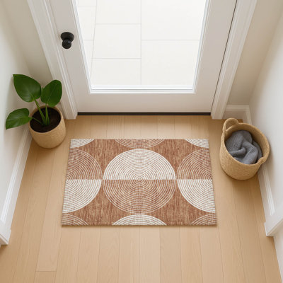 Machine Washable Indoor/Outdoor Houtz ACN2275 Geometric Rug
