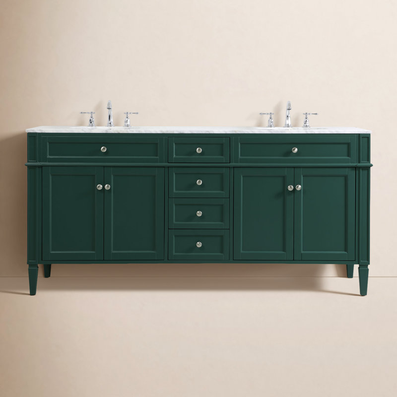Ensemble de meuble-lavabo double l 72 po x P 21,5 po x H 35 po Rivers, Vert