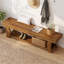 Upholstered Bench with Shelves