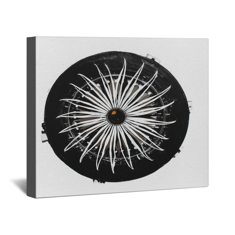Toile de galerie abstraite et circulaire monochrome, 16 po x 20 po