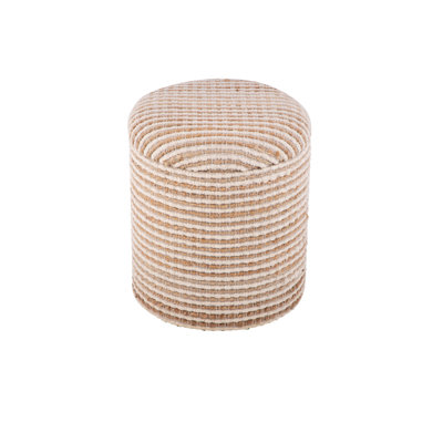 Elegant Cream 16" x 16" x 18" Round Ottoman with Hidden Storage