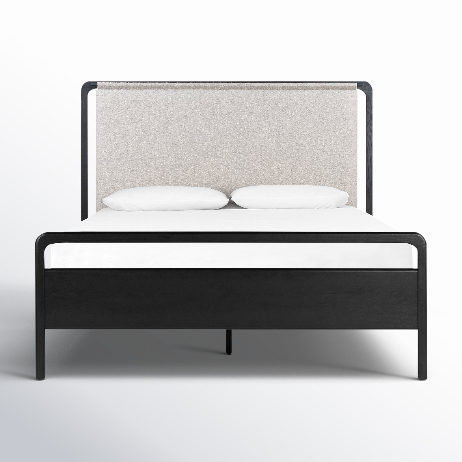 Karsten Upholstered Bed, King, Knoll Sand/Ebony Oak Veneer