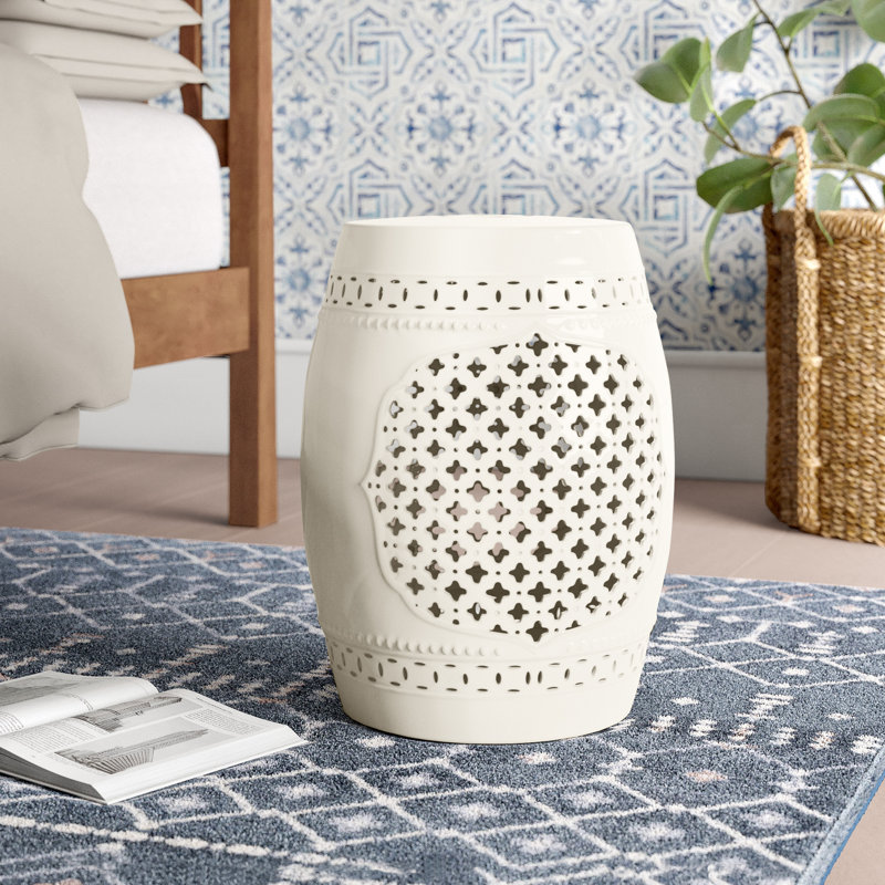 Tabouret de jardin Hallene, Crème