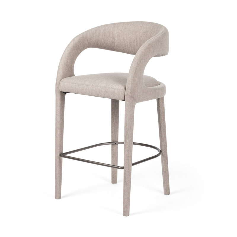 Hawkins Stool, Bar Stool (30.51" Seat Height), Savile Flannel/Polyester Blend