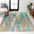 Lasley Contemporary POP Modern Abstract Vintage Waterfall Blue/Brown/Orange Rug-1673220623