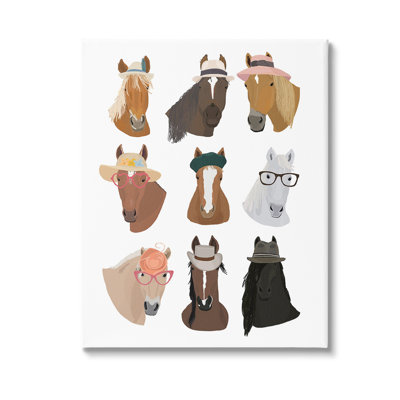 Horses With Various Hats "" by Hanna Melin on Canvas -  Trinx, 4218FCCCDAC94CF9AAFD8368199CEFB2