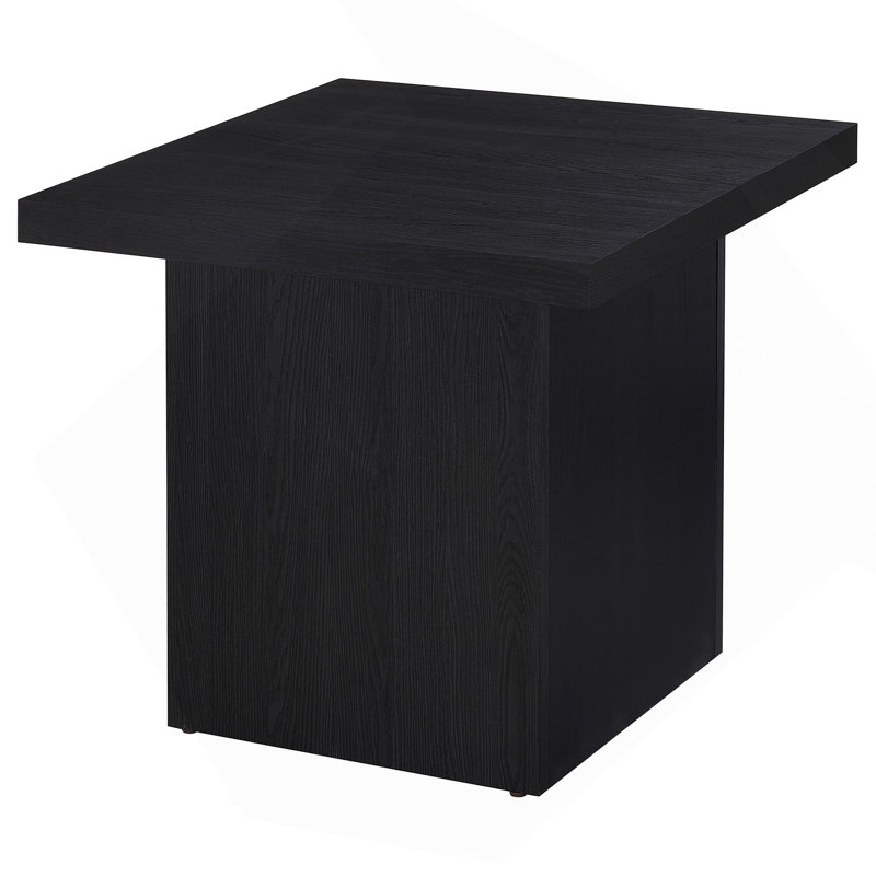 Black Square End Table, Modern Side Table for Living Room