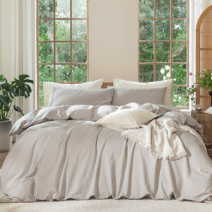 Ensemble de housse de couette 100% coton délavé MooMee