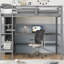 Lit mezzanine double avec tablettes multifonctionnelles et bureau sous le lit-1907494762