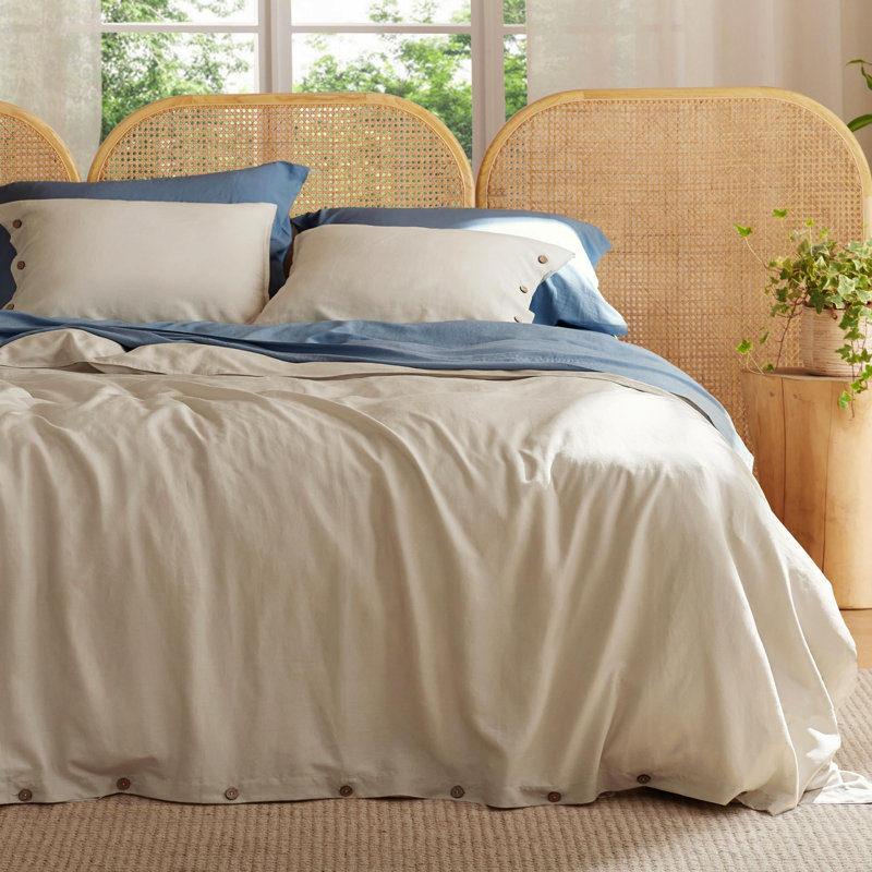 Bedsure Cooling Duvet Cover, Linen, King Duvet Cover