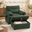 Chaise longue en chenille avec repose-pieds, dossier réglable, table d'appoint pliable et ports de charge USB Norelvessique-2126257357