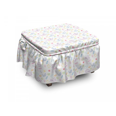 Ensemble de housse pour repose-pieds à coussins carrés 2 pièces pour bébé