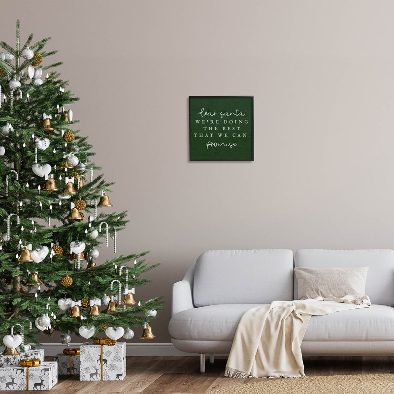 Dear Santa Best We-268, Giclée encadrée noir minuit, H 17 po x l 17 po x P 1,5 po