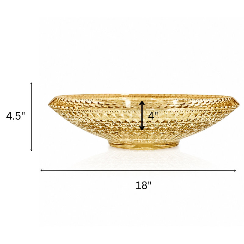 Lavabo de salle de bain vasque ronde en verre 18 "avec motif de cristaux ornés Celestial, Champagne