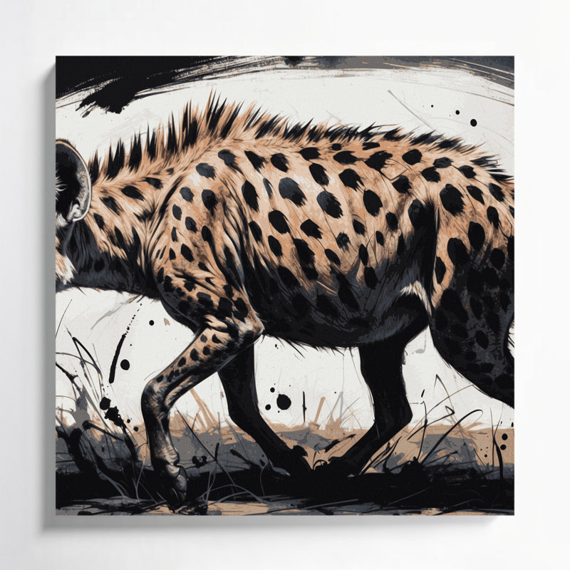 Art mural gris sur toile à motif de faune
