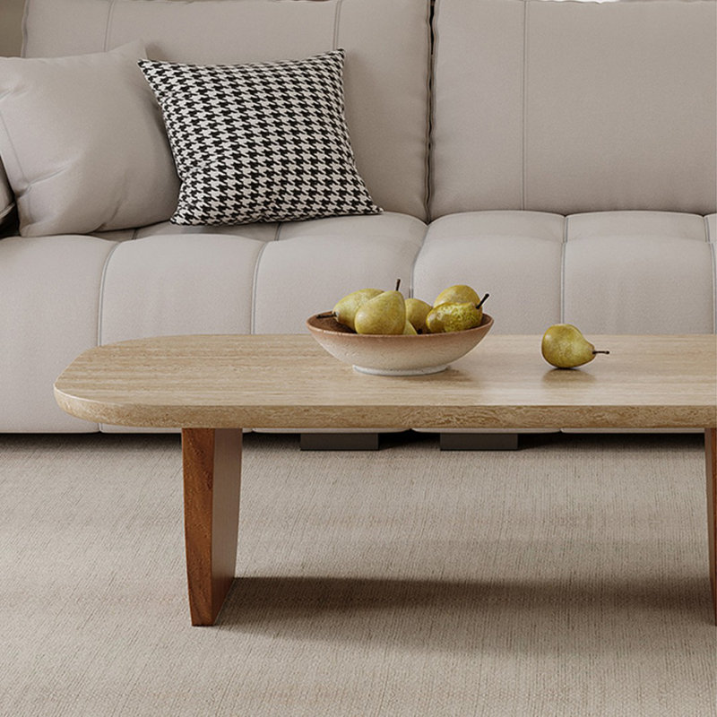 Table basse rectangulaire en marbre, H 13,39 po x L 46,85 po x l 23,23 po