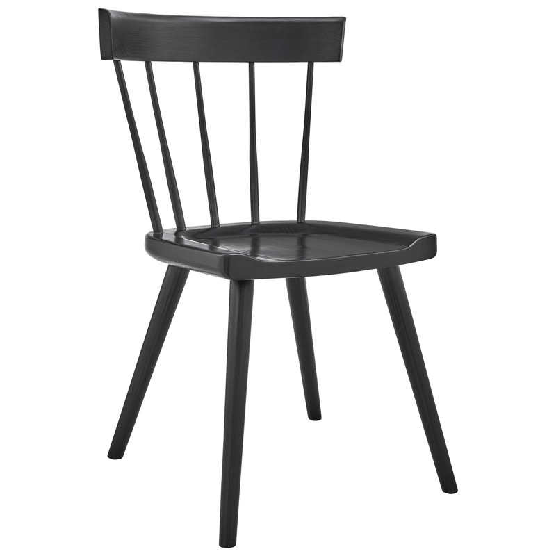 Modway Sutter Wood Dining Side Chair, Black, 1
