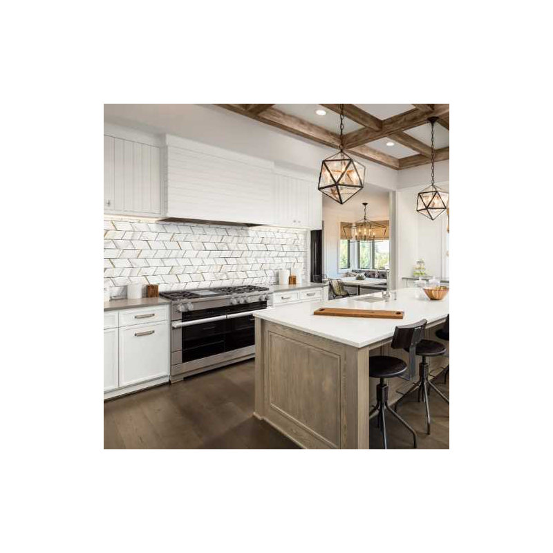 Stately Avenue 11" x 12" Porcelain Marble Look Tile, Gold