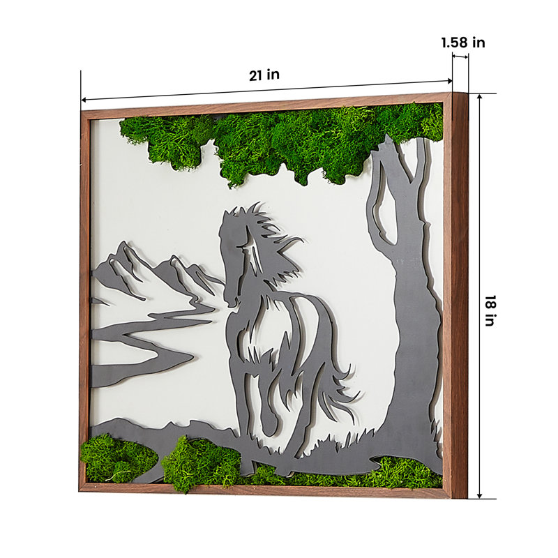 Cheval en mousse, art mural en métal
