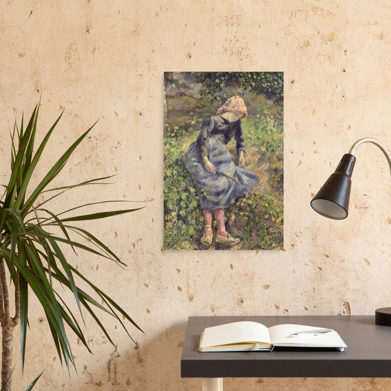 Girl With A Stick, 1881 Impressionist Abstract Contemporary Landscape Wall Art Print, 60.96cm H x 40.64cm W