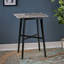 Table de salle à manger à hauteur de bar moderne 42 po, pieds en bois d'hévéa et plateau en stratifié, finition marbre Paladina, noir-128514815