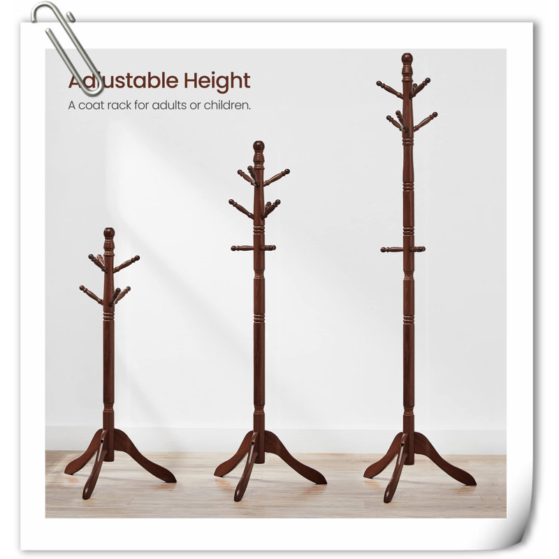 Denece Solid Wood Freestanding Coat Rack