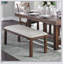 Ensemble de salle à manger brun 6 pièces avec table rectangulaire, banc et chaises d'appoint rembourrées beiges pour cuisines transitionnelles