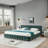 Chenille Upholstered Platform Bed Frame With drawer-1532959114