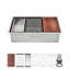 Bassin de cuisine polyvalent en acier inoxydable de calibre 16 - sous le comptoir, idéal pour la cuisine, le bar, la salle de lavage - noir et argent, 32 x 19 x 10 po