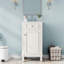 Ensemble de meuble-lavabo simple de 18 po avec lavabo en céramique, ensemble de meuble-lavabo autoportant avec porte à fermeture douce, tablette réglable, style français, blanc-381492872