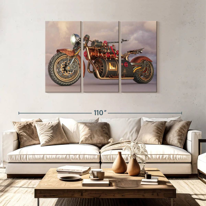 Mehar Steampunk Motorcycle, 48" H x 74" W
